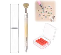 Automatic Refillable Wax Pen for Diamond Painting, Rhinestone Pickup Tool, Wax Pen for Nail Art, with 3 Wax Refills - for Nail Art, Jewelry Making, and Diamond Painting DIY Crafts (D)
