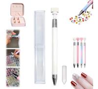 Automatic Refillable Wax Pen, New Upgrade Automatic Refillable Wax Pen, Rotating Push Nail Diamond Art Painting Dotting Refillables Pens, for Diamond Art Nail DIY Craft (A)
