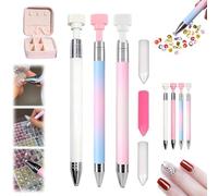 Automatic Refillable Wax Pen, New Upgrade Automatic Refillable Wax Pen, Rotating Push Nail Diamond Art Painting Dotting Refillables Pens, for Diamond Art Nail DIY Craft (A+C+D)