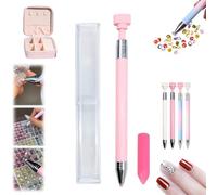 Automatic Refillable Wax Pen, New Upgrade Automatic Refillable Wax Pen, Rotating Push Nail Diamond Art Painting Dotting Refillables Pens, for Diamond Art Nail DIY Craft (B)