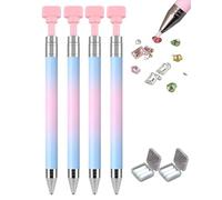 Automatic Refillable Wax Pen, Refillable Wax Pen for Diamond Painting with 3 Additional Wax Refills, Diamond Art Nail DIY Craft (Blue,4PCS)