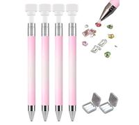 Automatic Refillable Wax Pen, Refillable Wax Pen for Diamond Painting with 3 Additional Wax Refills, Diamond Art Nail DIY Craft (Pink,4PCS)