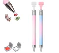 Automatic Refillable Wax Pen, Wax Pencil for Rhinestones, Diamond Art Pens Refillable, for DIY Craft (2pcs-M)