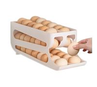 Automatic Rolling Egg Dispenser - 36x13.6x13.6cm Refrigerator Egg Storage Container With 3 Tiers | Practical Auto Rolling Fridge Eggs Cartons For Kitchen, Refrigerator, Apartment