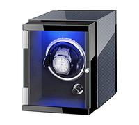 Automatic Single Watch Winder Box with Colorful Lights Dual Power Supply Flexible Watch Pillows Quiet Motor (C)