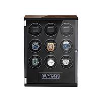 Automatic Single Watch Winder Extremely Silent Motor LCD with Touch Panel with LED Backlight with 5 Rotation Mode Setting with Remote Control Wood Shell Piano Paint Exterior (Black 9 epitope)