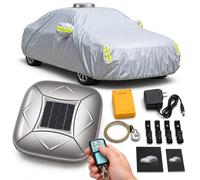 Automatic Solar Car Cover with Remote Control Retractable (D,3XL+) | All-weather PEVA shield for sedans, SUVs and MPVs, 10-second open, 30-day standby, alarm and reflective strips, trunk storage