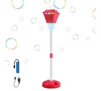 Automatic Standing Bubble Machine for Kids | ABS 43-121cm Adjustable Height 480g | Outdoor Battery Powered Bubble Blower with Lights Music for Birthday Party Gift