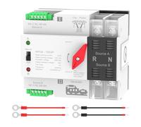 Automatic Transfer Switch 100A AC110V,Dual Power ATS 2P Transfer Switch Din Rail Mounting for Home Generator, RV,Public