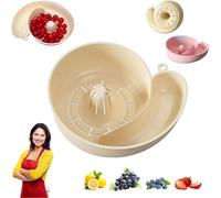 Automatic Vegetable and Fruit Bowl, Drain Basket Berry Washer Spinner Bowls, Snail-Shaped Drain Basket Berry Washer Spinner Bowls, Portable Kitchen Cleaning Device