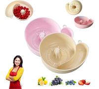 Automatic Vegetable and Fruit Bowl, Drain Basket Berry Washer Spinner Bowls, Snail-Shaped Drain Basket Berry Washer Spinner Bowls, Portable Kitchen Cleaning Device