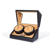 Automatic Watch Winder 4+0 Quiet Motor Watches Storage Box Anti-Magnetization Mute Low Power Dustproof 5 Rotation Modes (Black)