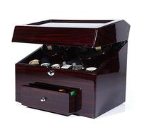Automatic Watch Winder 4+6 Storage Boxes for 10 Watches, 5 Rotation Modes and Powered by Power and Battery