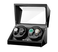 Automatic Watch Winder Box 4 Quiet Motor Wood Shell Piano Paint Exterior Flexible Watch Pillows for Man Women Watches (H)