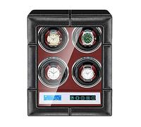Automatic Watch Winder Box LCD Touch Screen Adjustable Watch Pillows Leather Exterior Quiet Motor Built-in LED Illumination (2+0)