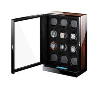 Automatic Watch Winder Box LCD Touch Screen Display Soft Flexible Watch Pillows Built-in Blue LED Light Quiet Motor (2+0)