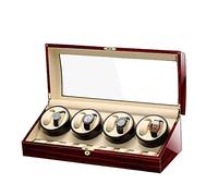 Automatic Watch Winder Boxes with Light Quiet Motor 5 Rotation Modes Display Case AC Adapter Powered Not Include Watches (D 8+9)