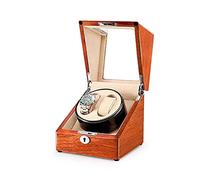 Automatic Watch Winder Solid Wood Double Watch Winder Box for Automatic Watches 4 Rotation Mode Supports USB Charging Silent Motor (C)