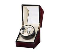 Automatic Watch Winder Watch Double Watch Winder Extremely Silent Motor Wood Shell Piano Paint Exterior Fit Lady and Man Watches Red (Red White)