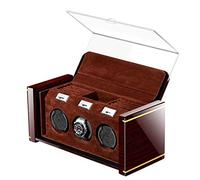 Automatic Watch Winder - Watch Winder Box for 3 Watches with Quiet Motor High-End Piano Lacquer Mechanical Watch Winder Solid Wood Box with Jewelry Drawer Watches Display (A)