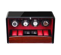Automatic Watch Winders for 4 Watches, Crystal Button 3 Kinds of Power Supply 4 Timer Programs - 42×17×25cm
