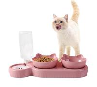 Automatic Water Feeder Bowl - 15° Angled Pet Food Bowl, Spill-Resistant Design | Distributeur d'eau intégré de 500 ml, Elevated Feeding Set for Dogs and Cats, Comfortable & Practical Pet Dinnerware