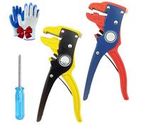 Automatic Wire Stripper, 2 in 1 Cable Stripper Tool, Adjustable 2-20mm Electrical Self Adjusting Wire Stripper with Depth Stop for Electronic ＆ Automotive Repair (Yellow+Red)