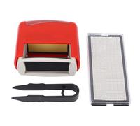 Automatique Encre Noire Stamper Lettre Numéro Symbole Modèle Presse Kit Rouge pour Bureau École Maison 1-1/2x1/2 Pouce