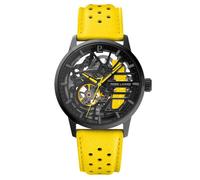Automatique Femme PADDOCK Noir Cadran Noir Bracelet Cuir Jaune 20M