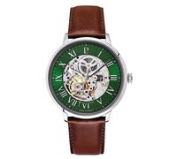 Pierre Lannier Montre Homme 323D174 Automatique Cadran squelette Vert 42 mm Bracelet cuir brun