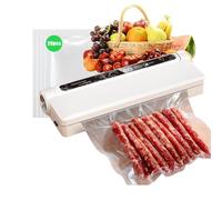 Automatique Machine Sous Vide Alimentaire,Fraîcheur Garantie Jusqu’à 5x Plus Longtemps,130 Watts,Scelleuse Thermique Sec/Humide,Sac à 20 Rouleaux,Pour Aliments, Viandes, Légumes, Fruits (Blanc)