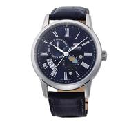 Automatique Montre Homme ORIENT SUN & MOON RA-AK0011D30B Cuir Bleu
