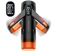 Automatique Sex Toys Masturbateurs Masculins, 9 Poussées Et 9 Modes De Vibration Conception De La Poignée à Ailes, Écran LCD Sex Toýs Homme Suceur Sextoyse Homme Sexmasturbâteur(Orange)