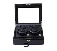 Automatique Stockage MDF Watch Wriner avec Boîte Montre Modes de Rotation Lock Moteur Silencieux Plug-in ou 2 Batteries AAA Black
