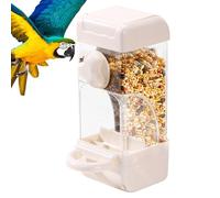 Automatischer Vogel Futterspender 500ml - Anti Verschüttung Käfig Futterautomat | Transparenter ABS Vogelfutterspender Mit Sitzstange Für Wellensittiche Kanarienvögel