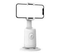 Automatisches Gesichtsverfolgungs Stativ 360° Drehung | Handyhalter für Smartphone Aufnahmen Reisen Büro Zuhause Kochen | Tragbar Tischstativ | 1200mAh Gesichts Tracking Ständer Schwarz Weiß