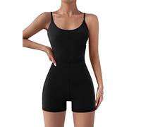 AUTOMET Combinaisons pour femme une pièce à short sexy, ensemble d'entraînement, vêtements tendance, tenues de gym d'été, noir, Small