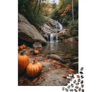Automne à Maggie Valley, Citrouille et Chutes de SacoPuzzles 1000 Pièces pour Adultes, Jeux Éducatifs, Décoration D'intérieur38x26cm/1000pcs