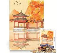Automne au Japon Puzzle de 1000 pièces pour Adultes Exercice de raisonnement Évasion méditative Bords de qualité supérieure Un pour Les fêtes (38x52cm)