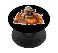Automne Automne Bruxelles Griffon Propriétaire Chien Amoureux Citrouille Vintage PopSockets PopGrip Adhésif