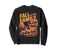 Automne Automne Cerf Famille Woodland Forêt Feuilles Nature Promenades Sweatshirt