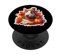 Automne Automne Miniature Bull Terrier Propriétaire Chien Amoureux Vintage PopSockets PopGrip Adhésif