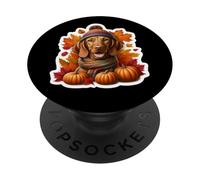 Automne Automne Vizsla propriétaire de Chien à Poil Dur Thanksgiving Maman Papa PopSockets PopGrip Adhésif