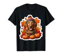Automne Automne Vizsla propriétaire de Chien à Poil Dur Thanksgiving Maman Papa T-Shirt