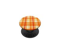 Automne Carreaux festifs Moisson Orange Marron Brun Brun Automne Carreaux PopSockets PopGrip Adhésif
