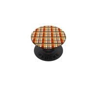Automne Carreaux festifs Moisson Orange Marron Brun Brun Automne Carreaux PopSockets PopGrip Adhésif