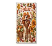 Automne Cavalier King Charles Spaniel Bannière décorative pour porte d'entrée, décoration d'intérieur et d'extérieur pour chien, 91,4 x 183 cm