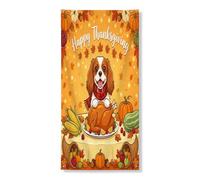 Automne Cavalier King Charles Spaniel Couverture de porte décorative 91,4 x 182,9 cm à suspendre pour porte d'entrée, intérieur et extérieur