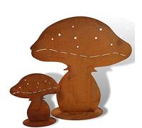 Automne Champignons de 2 Set en Métal / Rouille Noble, Déco pour Maison et Jardin