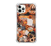 Automne Collage Citrouille Sorcière Halloween Coque pour iPhone 11 Pro Rétro Esthétique Citrouille Coque pour Filles Femmes Hommes Cool Tendance TPU Bumper Cover Case pour iPhone 11 Pro
